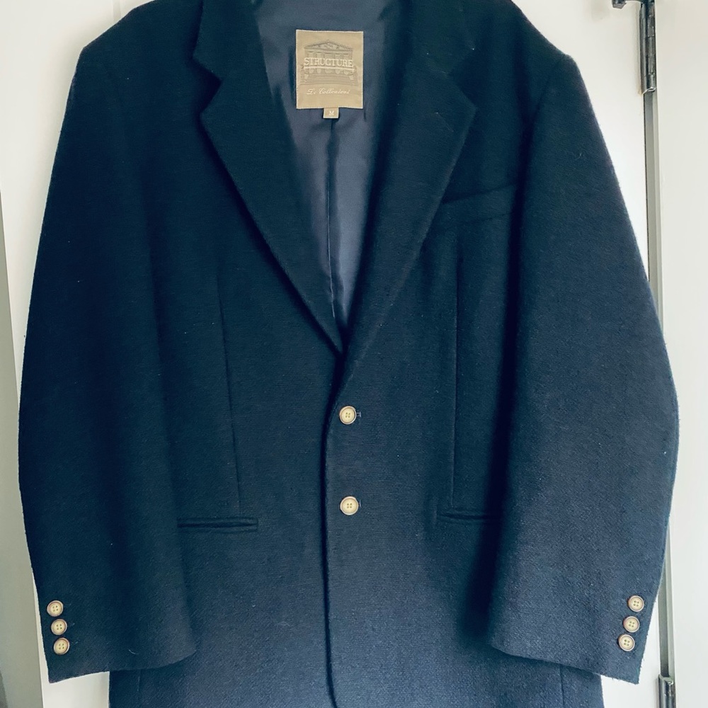 Structure Le Collezioni Oversized Blazers Sports Coat Mens Vintage Navy Medium M